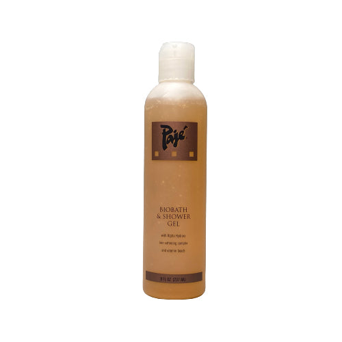  Pajé Biobath & Shower Gel is an ultra-mild body treatment that cleanses and moisturizes without the drying effects of soap, enhanced with Aloe Vera Gel and Panthenol to add moisture. Golden beads of Vitamins A and E condition and help increase skin’s elasticity and suppleness. Enriched with refreshing aromatherapy botanicals and Alpa Hydroxy Complex to leave your body silky, refreshed, and revitalized. pH balanced. 