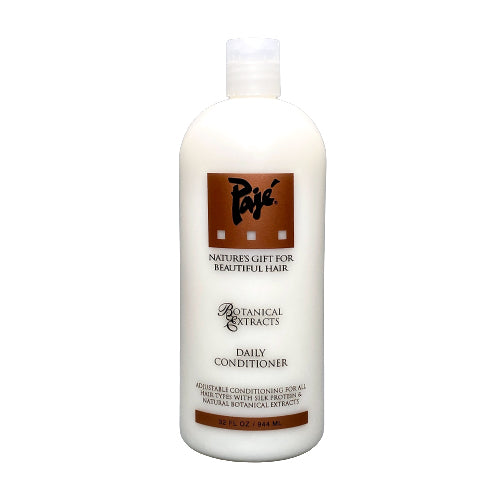 Pajé Daily Conditioner deep conditions dry, damaged, and chemically treated hair in just 60 seconds. Enriched with amino acids and vitamins essential to hair nutrition. Botanical extracts help energize and revitalize depleted, stressed hair. Unique anti-static formula fights flyaway hair and frizzies. Produces exceptional manageability and a healthy luster. ​