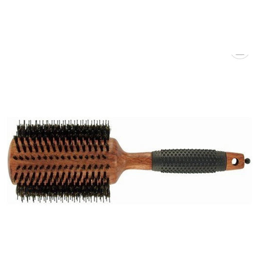 Via Crystal Ion Round Wood Boar Brushes - Rosewood Finish