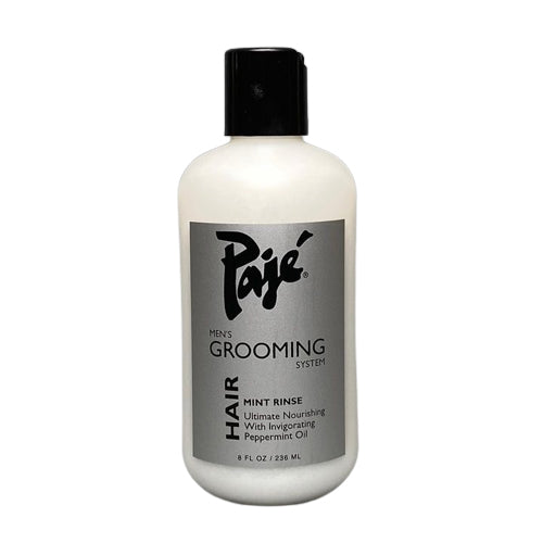 Pajé Men's Grooming Mint Rinse is a refreshing conditioner packed with nutrients for healthy hair and scalp. Peppermint Oil gives the scalp a calm, soothing, relaxing feeling. Paraben Free