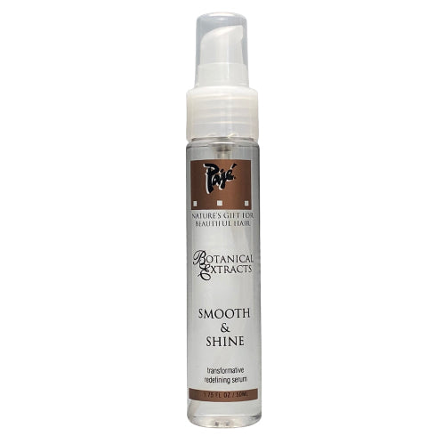 Pajé Smooth & Shine is like no other product. It transforms and redefines any texture of hair. Makes curly hair smooth and natural looking; straight hair becomes brilliant, sleek, and full of shine. Paraben free.