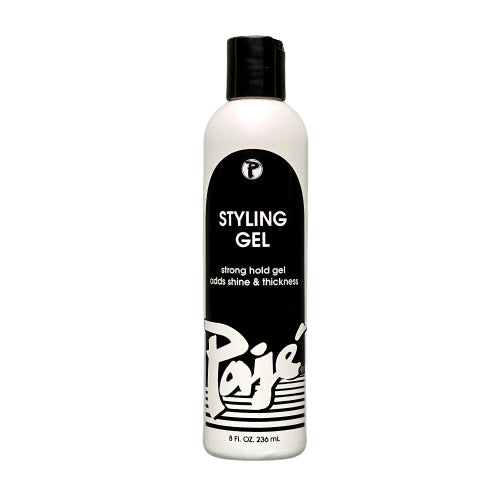 Pajé Styling Gel is a powerful setting and shaping gel. Great for scrunching and slicking hair that is hard to hold or needs a firmer look. Contains a special silicone to reduce flaking. Excellent for curl retention and bounce. Alcohol and Paraben-free. 